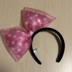 ディズニーカチューシャ ピンク リボン ミニーちゃん