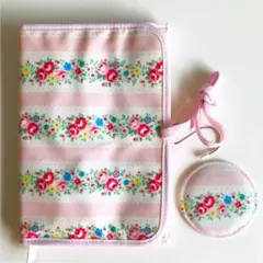 キャスキッドソン お花柄ミラー付きトラベルポーチ