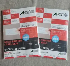A-one【エーワン】ラベルシール［プリンタ兼用］品番78512 2個セット
