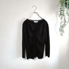 KLEIN PLUS カーディガン　薄手　春夏物38 Mサイズ　ブラックシンプル