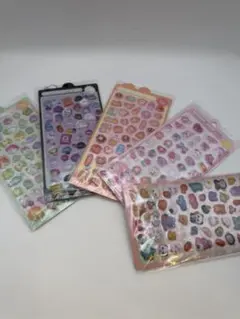 ぷくぷくシール 5枚セット まとめ売り BONBON DROP 立体シール