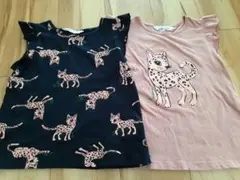 美品☆H&M☆ヒョウ柄Tシャツ　２枚セット