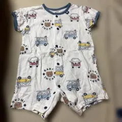 車とクマのイラストロンパース 60~70cm
