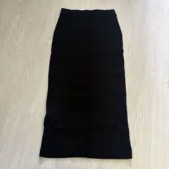 coca リブニット ロングタイトスカート ブラック
