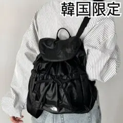 ブラック　黒＊ボニーシャーリングリボンリュック＊韓国限定＊ホワイトレーベル
