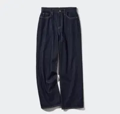 UNIQLO ユニクロ　ワイドストレートジーンズ 24 ネイビー
