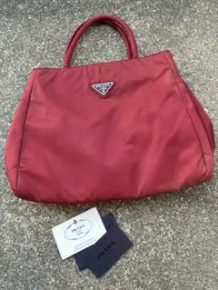 PRADA プラダ　ハンドバッグ　赤　レッド　ヴィンテージ　トート　bag