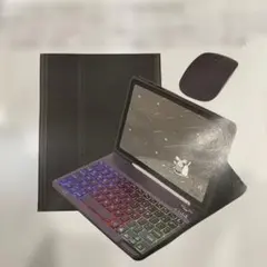 iPad キーボード ケース 丸型キー タッチペン収納 マウス付