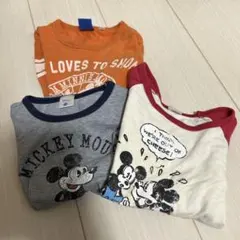 ミッキーマウス 長袖カットソー 100cm３枚