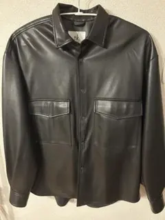 tk. レザーシャツ ブラック Free Size