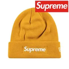 Supreme シュプリーム ビーニー 刺繍 ニット帽 マスタード ボックスロゴ