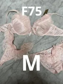 10caratピンク レース フリル ブラジャーショーツ3点セットF75/M