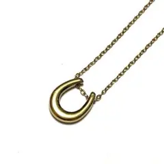 N041 アレルギー対応 ホースシュー 馬 蹄 ステンレス鋼 ゴールドネックレス