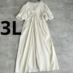極美品Dear My Love Rose半袖ワンピース 3 Lオフホワイトロングのサムネイル