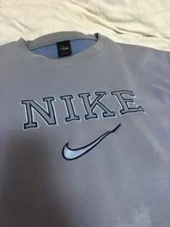 水色90s NIKE センターロゴ スウェット トレーナー