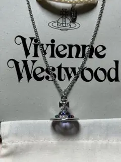 【美品】 Vivienne Westwood ネックレス シルバーxパープル