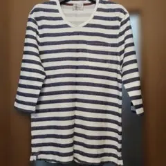 NICOLE CLUB FOR MEN ボーダーカットソー 七分袖のサムネイル