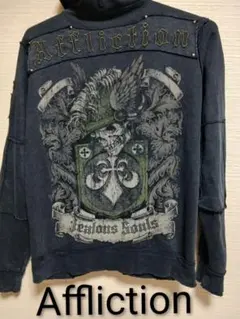 希少⭐︎AFFLICTION スカルデザイン 本革 ダブルライダースジャケット