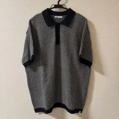 ZARA 幾何学模様 半袖ポロシャツ