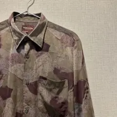 古着　柄シャツ　長袖　Lサイズ
