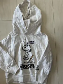 SNOOPY フード付きパーカー ホワイト　ユニクロ　110cm キャラパーカー