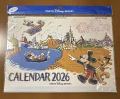 新品未開封 2026年　ディズニー壁掛けカレンダー（シール付）