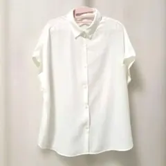 GU ジーユー 半袖 ボタンアップ白シャツ