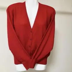 benetton Vネック　カーディガン　セーター　イタリア製　レッド