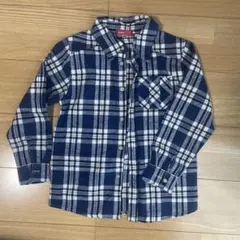 EDWIN 長袖シャツ 130 ネイビー・ホワイトチェック