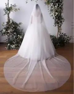ホワイトウェディングベール ロング 3m