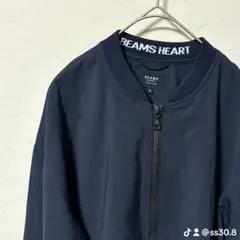 beams ハート MA-1 薄手ブルゾン ネイビーメンズ S 大きめサイズ 春