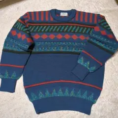 SIMPLE LiFE 幾何学模様セーター Lサイズ