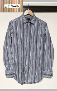 【Paul Smith】長袖シャツ/ストライプ/マルチカラー/ロゴ/日本製/美品