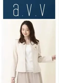 ★a.v.v アーヴェヴェ★ ノーカラーツイードジャケット　Mサイズ