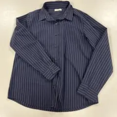 earth music&ecology ネイビー ストライプ 長袖シャツ