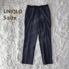 UNIQLO センタープレス スラックス パンツ グレー　ウエストゴム S