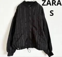 【美品】ZARA ジャケット ブルゾン シアー シースルー ブラック S