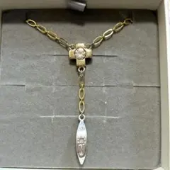 ミッシェルクラン シルバーネックレス クロス×フラワーモチーフ 上品デザイン