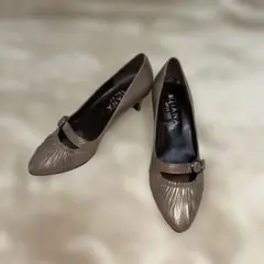 ダイアナWELL FIT パンプス 23cm EE メタリックベージュ