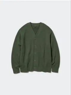 UNIQLO ユニクロ スウェットカーディガン Vネック ダークグリーンSサイズ
