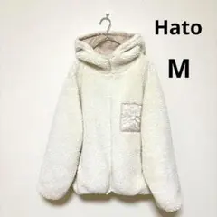 Hato ボアパーカー フード付き 白 アイボリー M相当