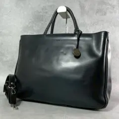 フルラ 2way トートバッグ ショルダーバッグ レザー A4可 黒 ロゴ型押し
