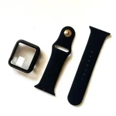 Apple Watch アップルウォッチベルト＋カバー ブラック コンパチブル