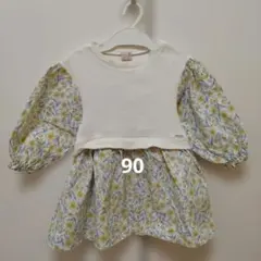 petit main 花柄ワンピース 90 プティマイン