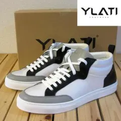 新品 YLATI イタリア製 レザースニーカー ミッドカット シューズ 43