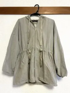 NICE CLAUP フードゆるっとコート カーキ