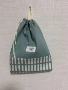 シューズ袋にぴったりの巾着22×30cm グリーンスクエア