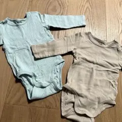 H&M オーガニックコットン 長袖シャツ肌着 2枚セット 6M
