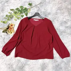 NATURAL BEAUTY【40】プルオーバーブラウス 濃赤 フォーマルのサムネイル