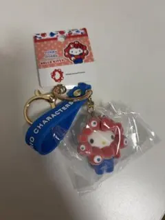 ハローキティ ミャクミャク 立体マスコットフロッキーストラップ
